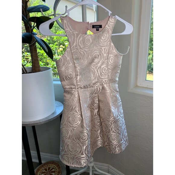 Girls Youth Zunie Pink Jacquard Dress Fit & Flare Size 7 Metallic NWOT 7113 - Picture 11 of 12